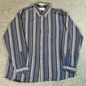 Vintage Van Heusen‎ Shirt 417 Men's XL Blue/Multicolor Stripes 90s Button Down